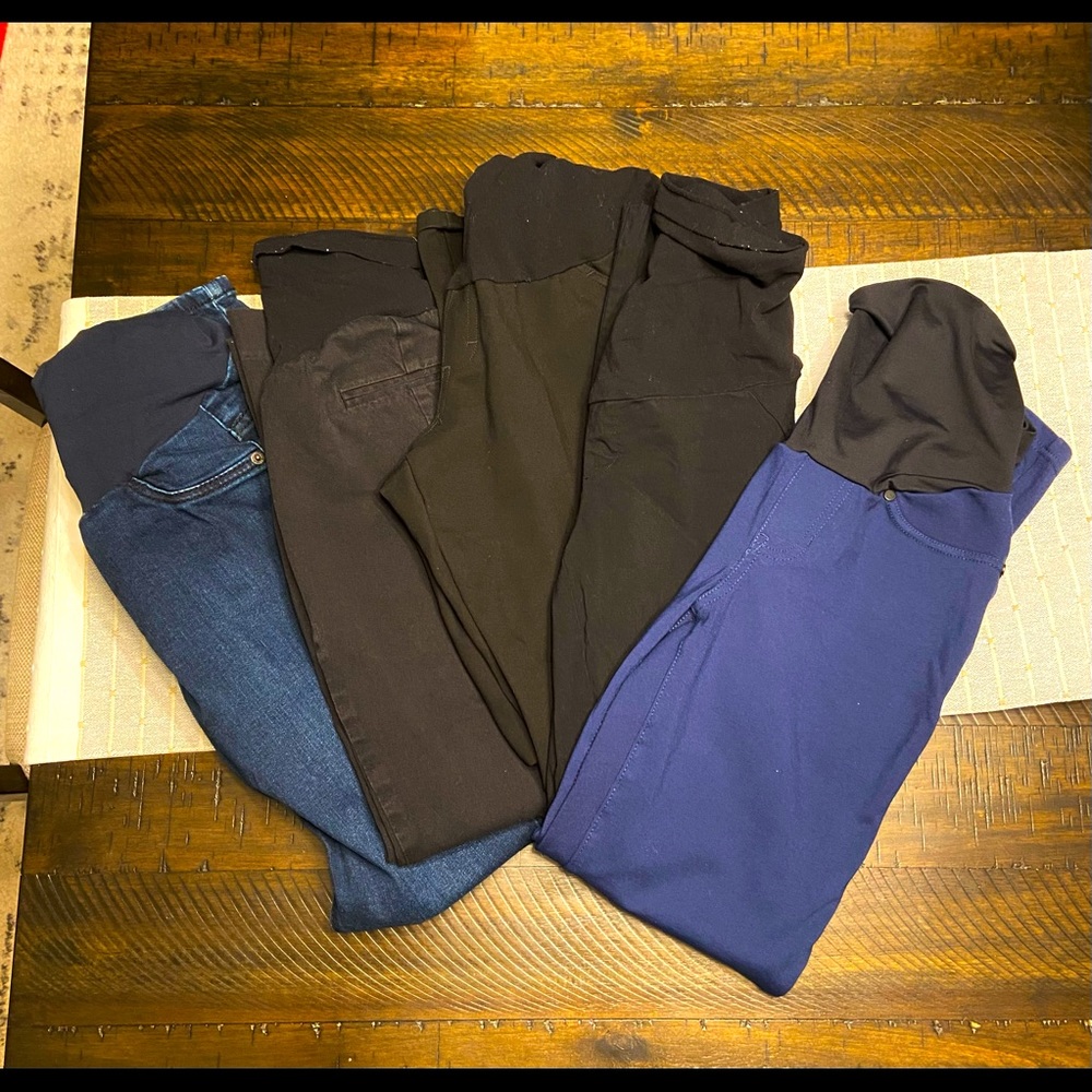 Assortment of maternity pants & jeans - a pea in the pod, motherhood, & more
